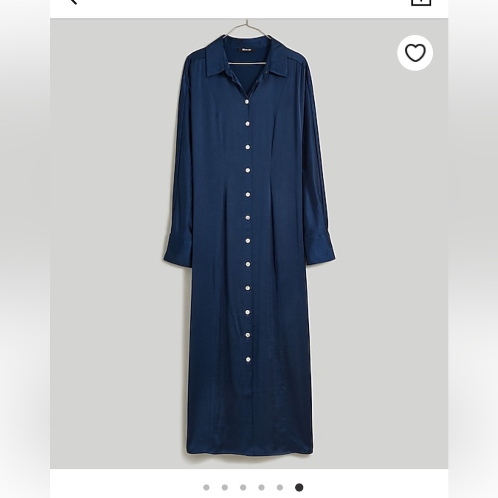 Madewell Satin Button-Front Shirtdress